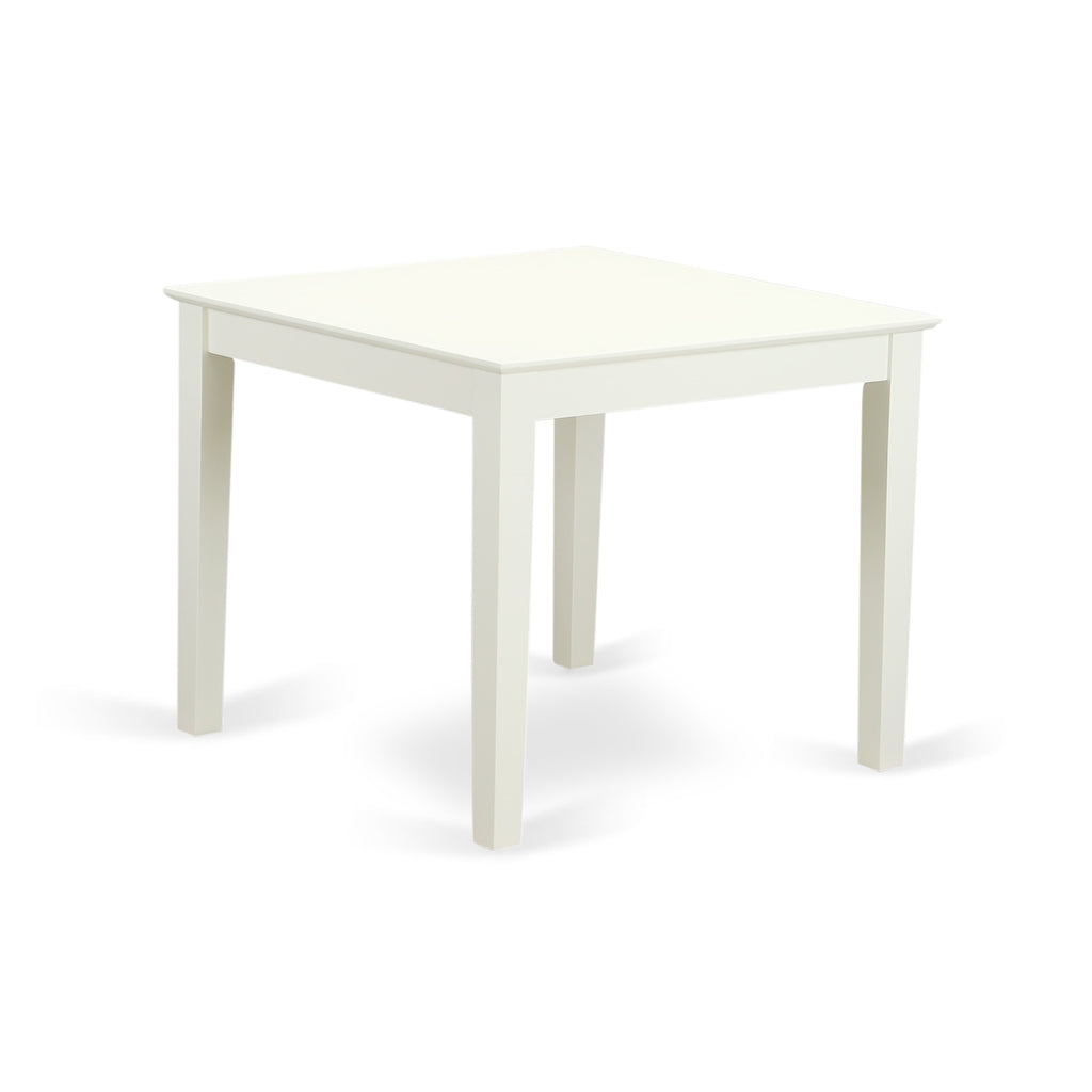 East West Furniture OXWE5-LWH-W 5 Piece Dining Room Table Set Includes a Square Kitchen Table and 4 Dining Chairs, 36x36 Inch, Linen White