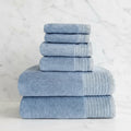 Bamboo Cotton Spa Towel Set - Viscose from Bamboo + Cotton - 6pc Set - Ocean
