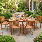Acacia Wood Patio Dining Chairs - Set of 2