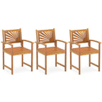 Acacia Wood Patio Dining Chairs - Set of 2