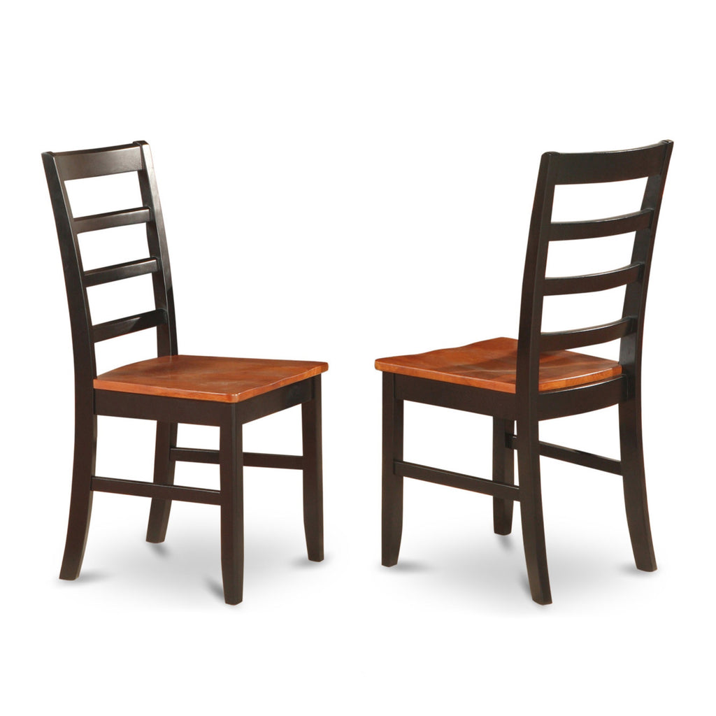 East West Furniture Parfait 5 Piece Kitchen Set Includes a Square Table with Butterfly Leaf and 4 Dining Room Chairs, 54x54 Inch, Black & Cherry