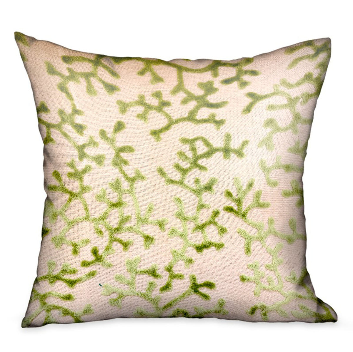 Plutus Sage Reef Apple Green Floral Luxury Throw Pillow Double Sided  20' X 36' King