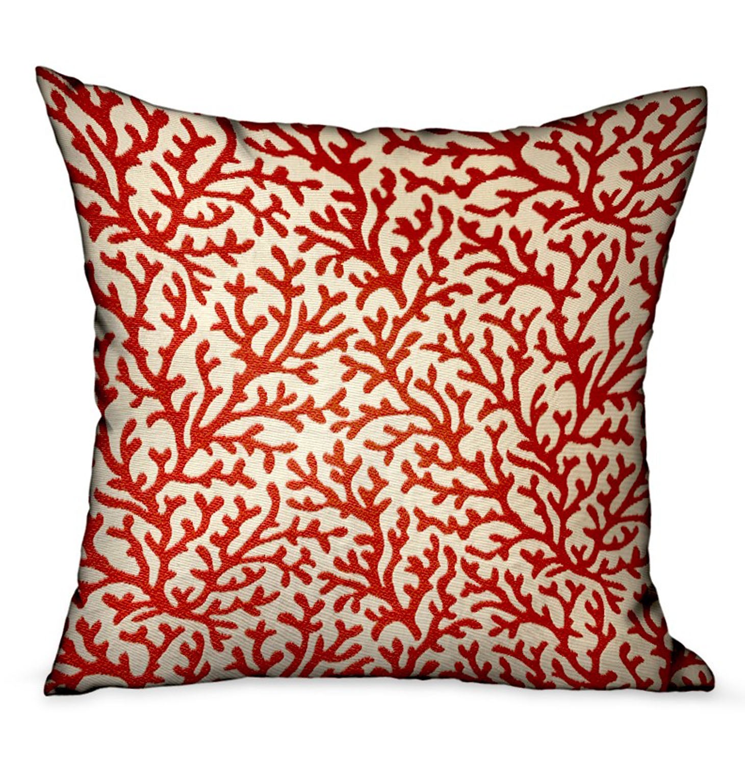 Plutus Sweet Trinidad Red Floral Luxury Throw Pillow Double Sided  24' X 24'