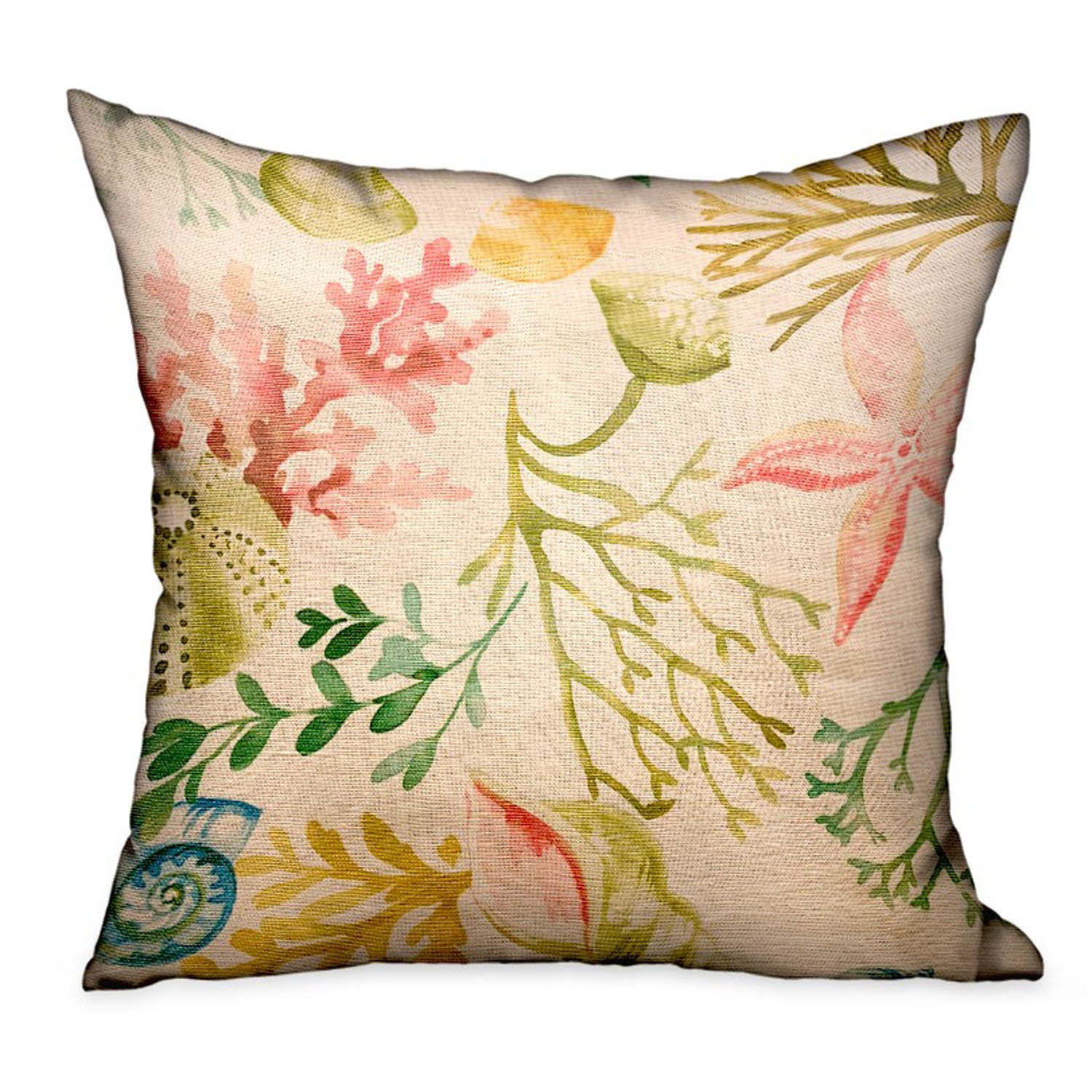 Plutus Underthesea Multi Floral Luxury Throw Pillow Double Sided  24' X 24'