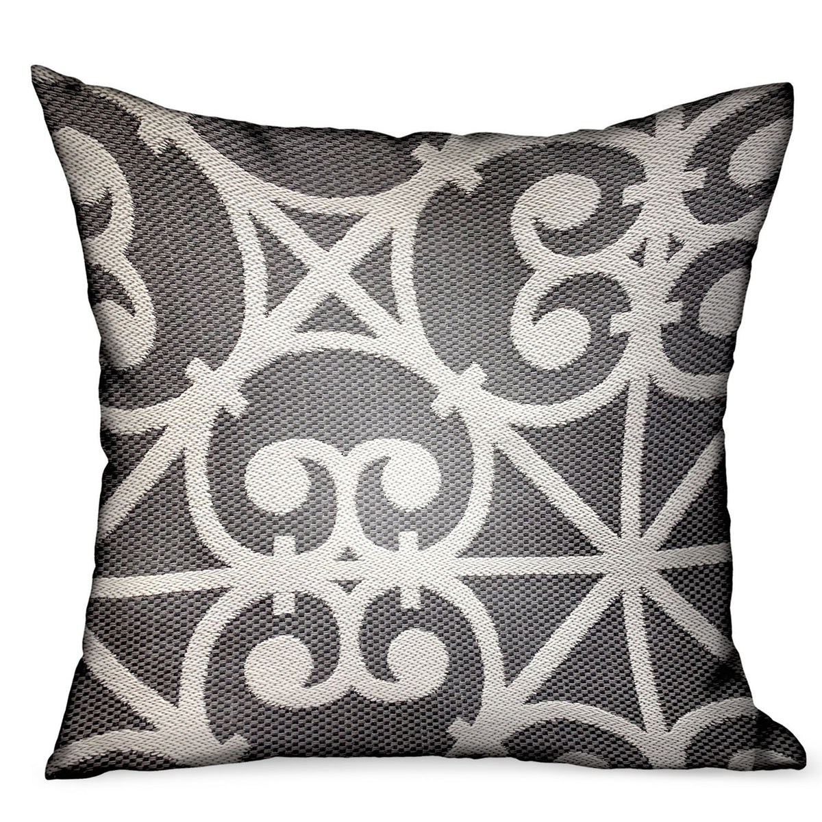 Plutus Abalone Truffle Gray Chevron Luxury Outdoor/Indoor Throw Pillow Double Sided  24' X 24'