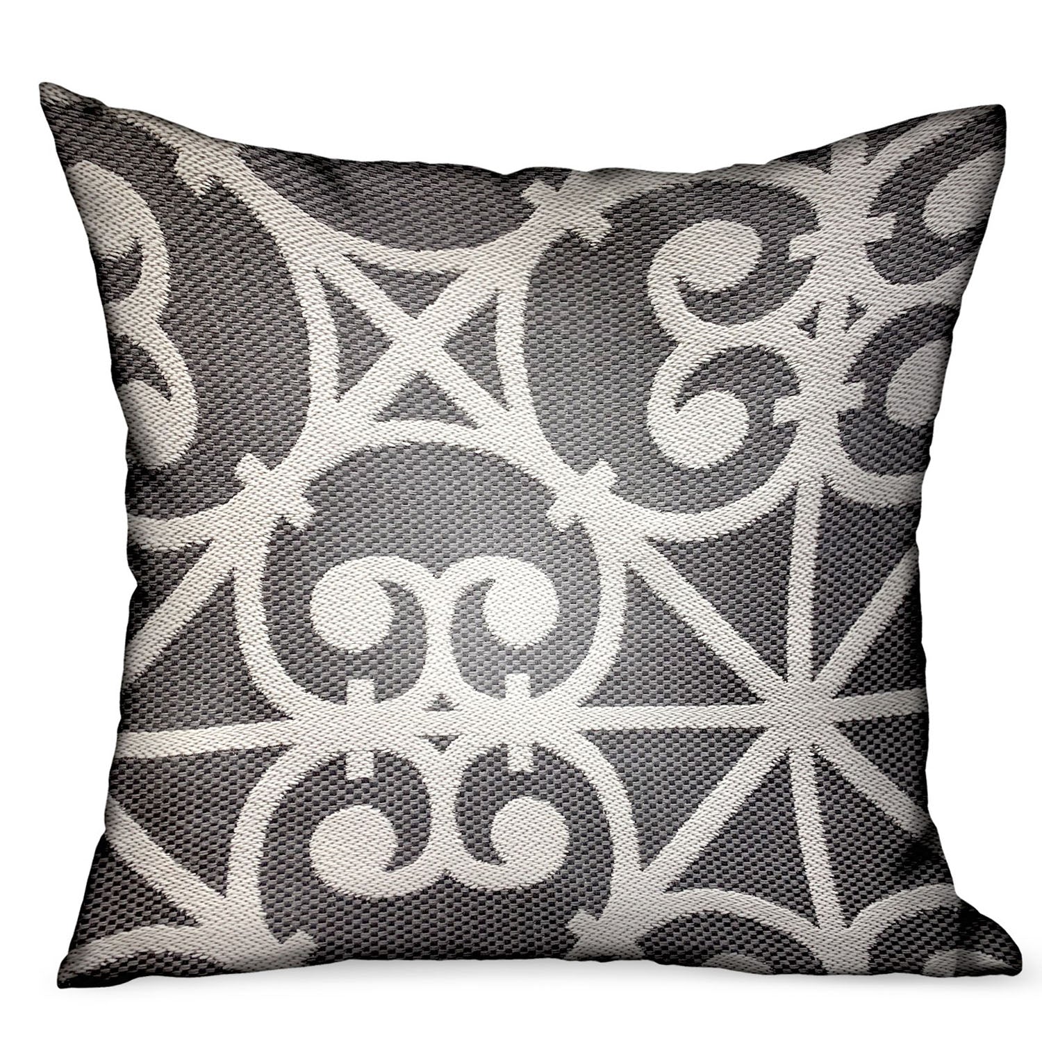 Plutus Abalone Truffle Gray Chevron Luxury Outdoor/Indoor Throw Pillow Double Sided  24' X 24'