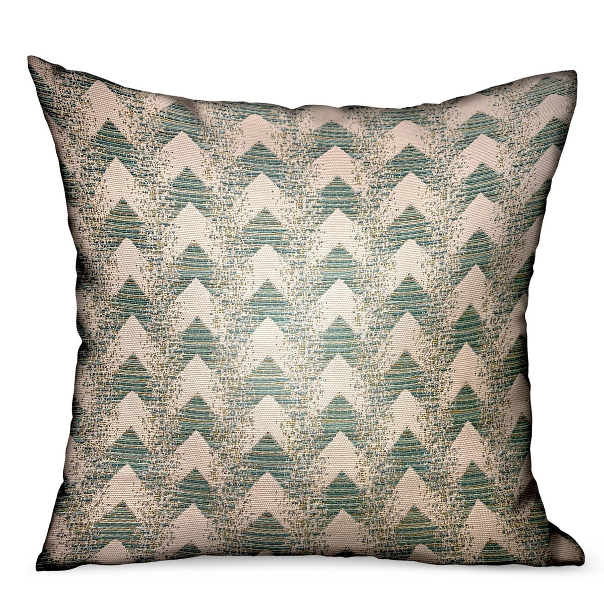 Plutus Forest Jade Sea Green Chevron Luxury Outdoor/Indoor Throw Pillow Double Sided  24' X 24'