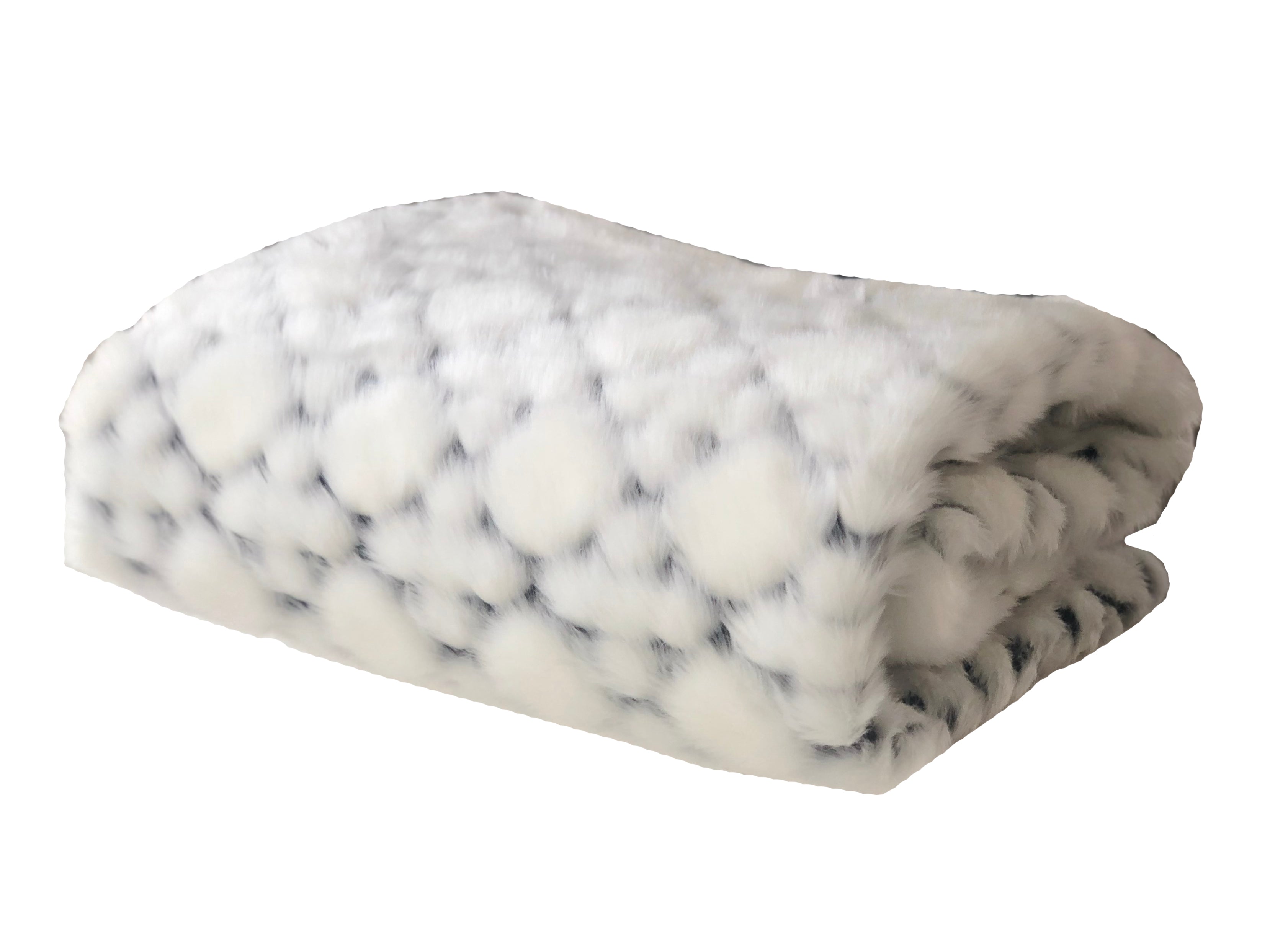 Plutus White With Black Shades Faux Fur Snow Luxury Throw Throw 36W X 60L