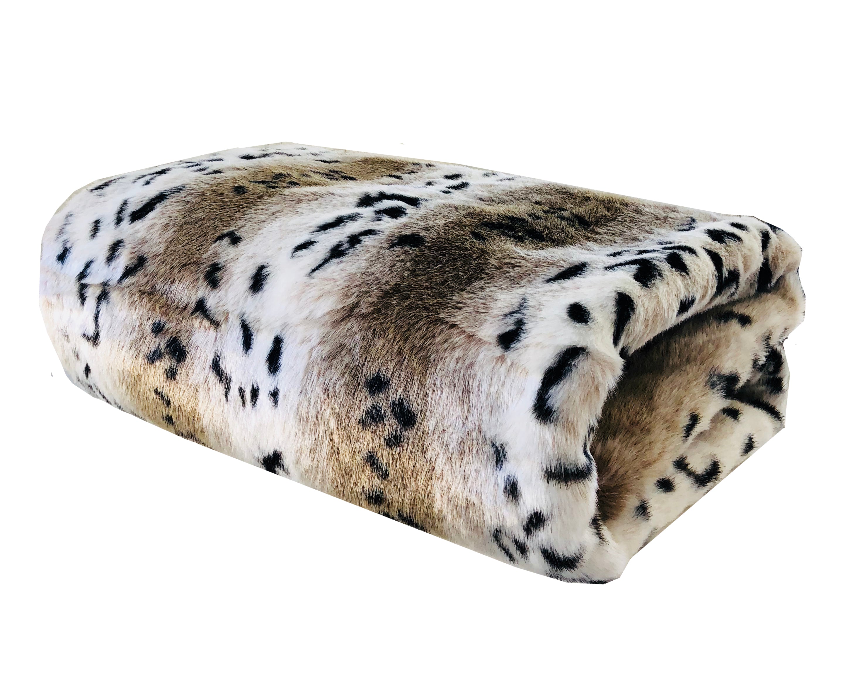 Plutus Snow Lynx Faux Fur Luxury Throw Throw 36W X 60L
