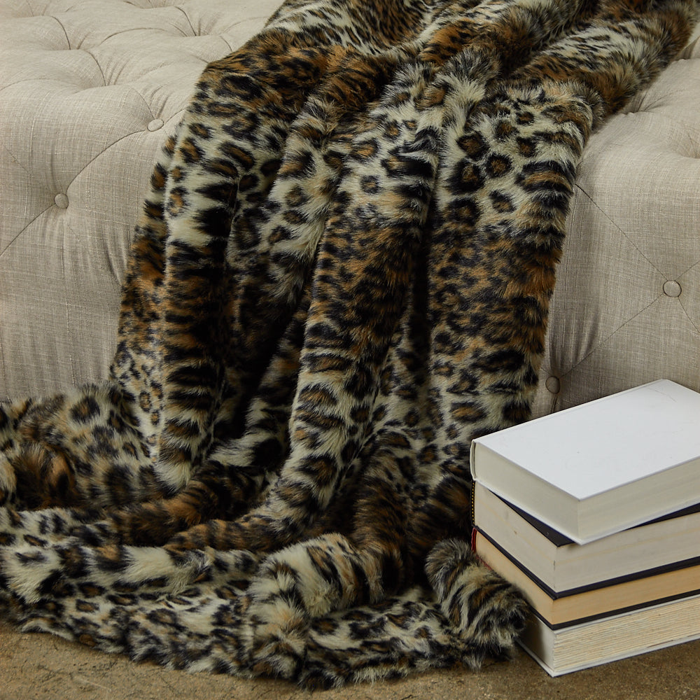 Plutus Wild Leo Faux Fur Luxury Throw Throw 36W X 60L