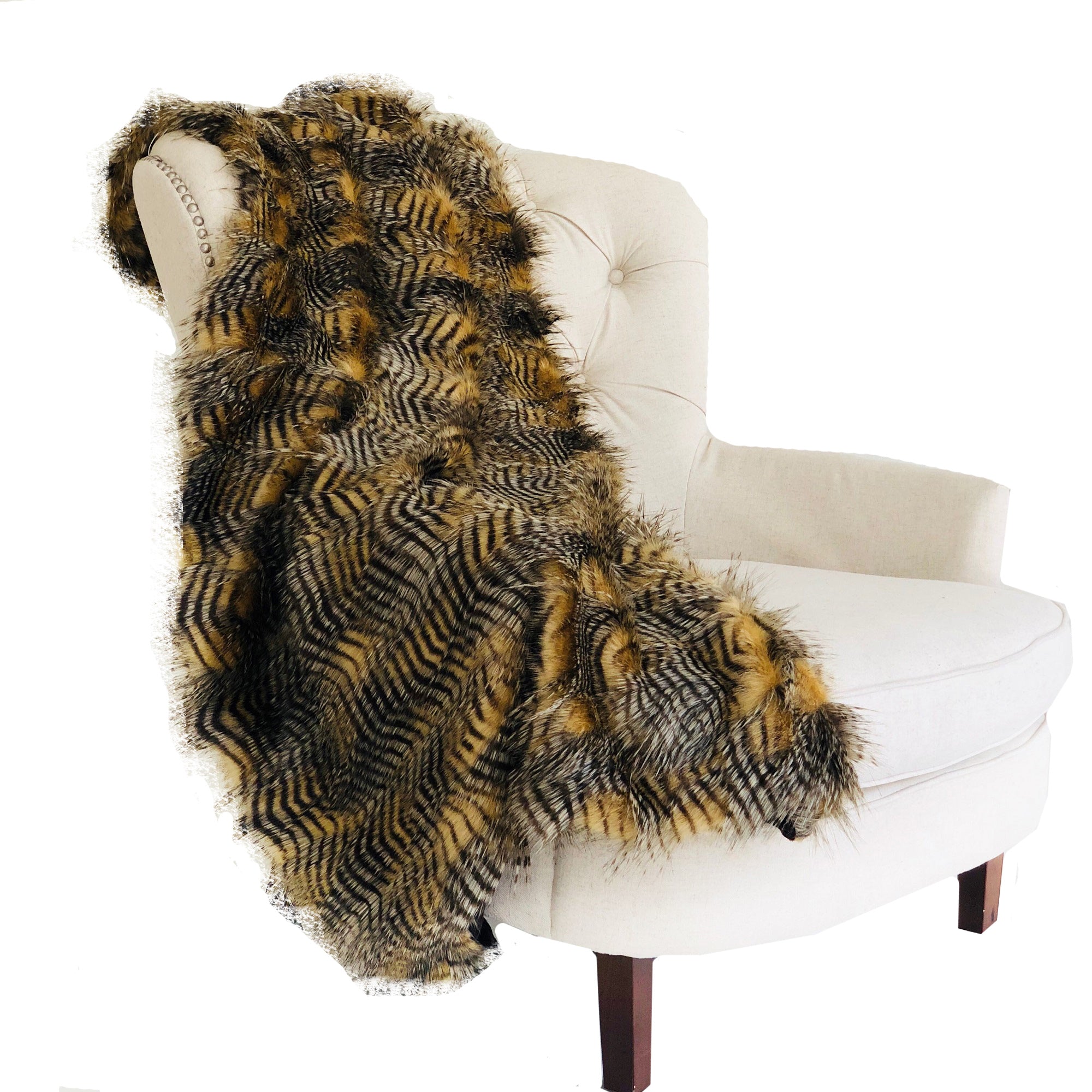 Plutus Porcupine Mocha Faux Fur Luxury Throw Throw 36W X 60L