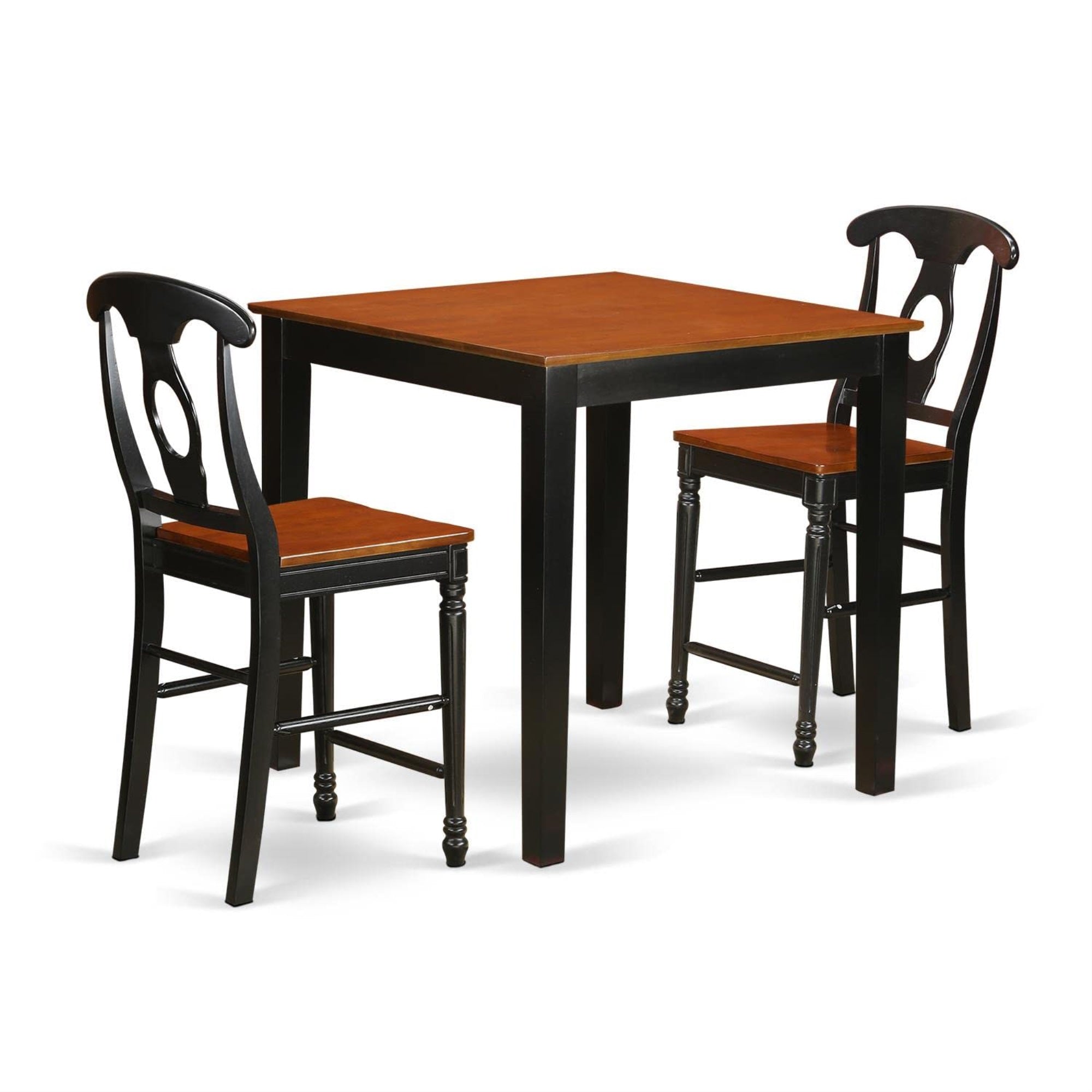 PBKE3-BLK-W 3 PC counter height Dining set - counter height Table and 2 counter height stool.