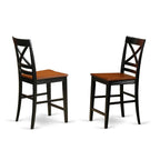 East West Furniture PBQU3-BLK-W 3 Piece Counter Height Dining Table Set Contains a Square Kitchen Table and 2 Dining Chairs, 36x36 Inch, Black & Cherry