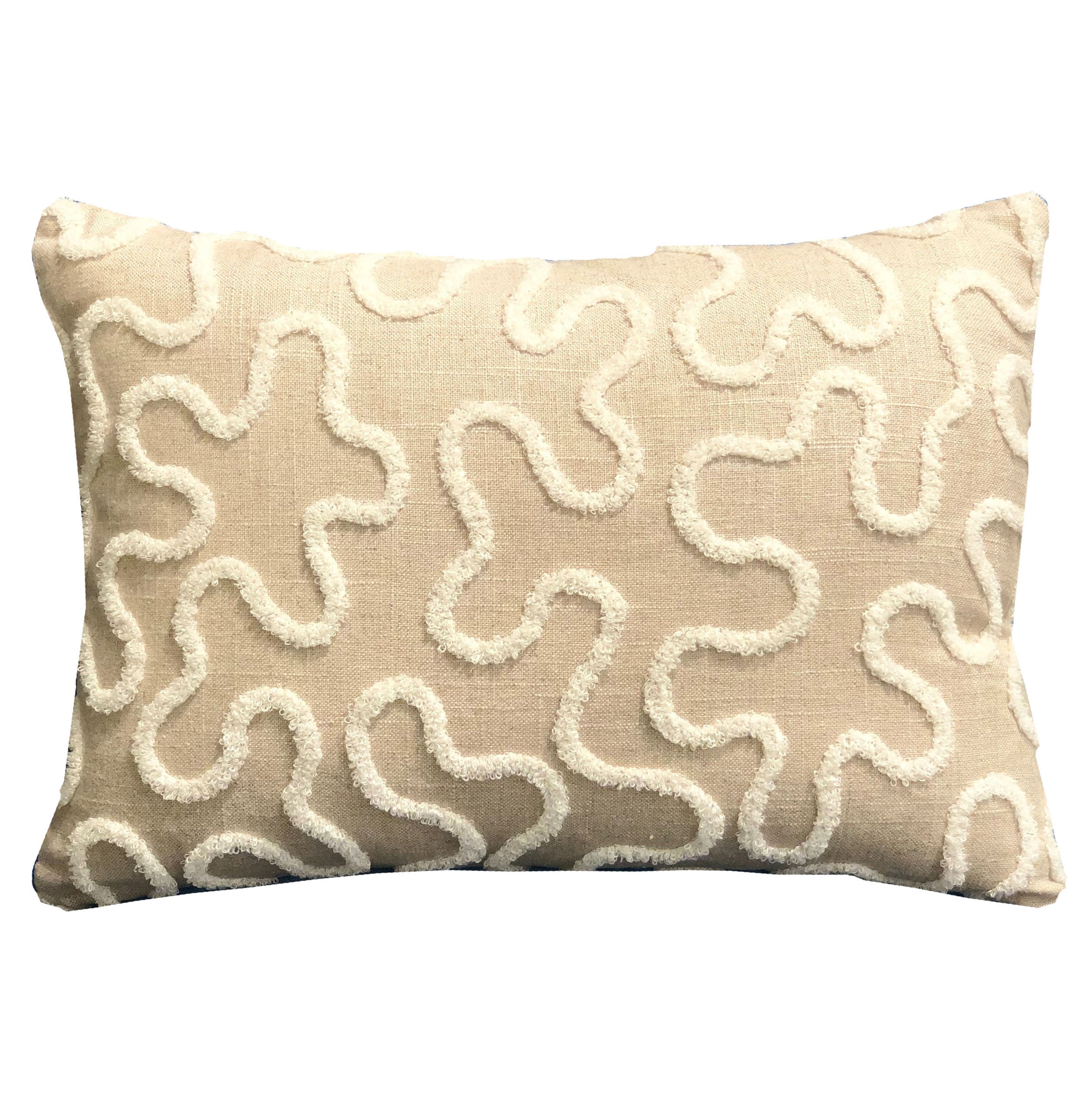 Plutus Chandra Taal Beige Geometric Luxury Throw Pillow Double Sided  26' X 26'