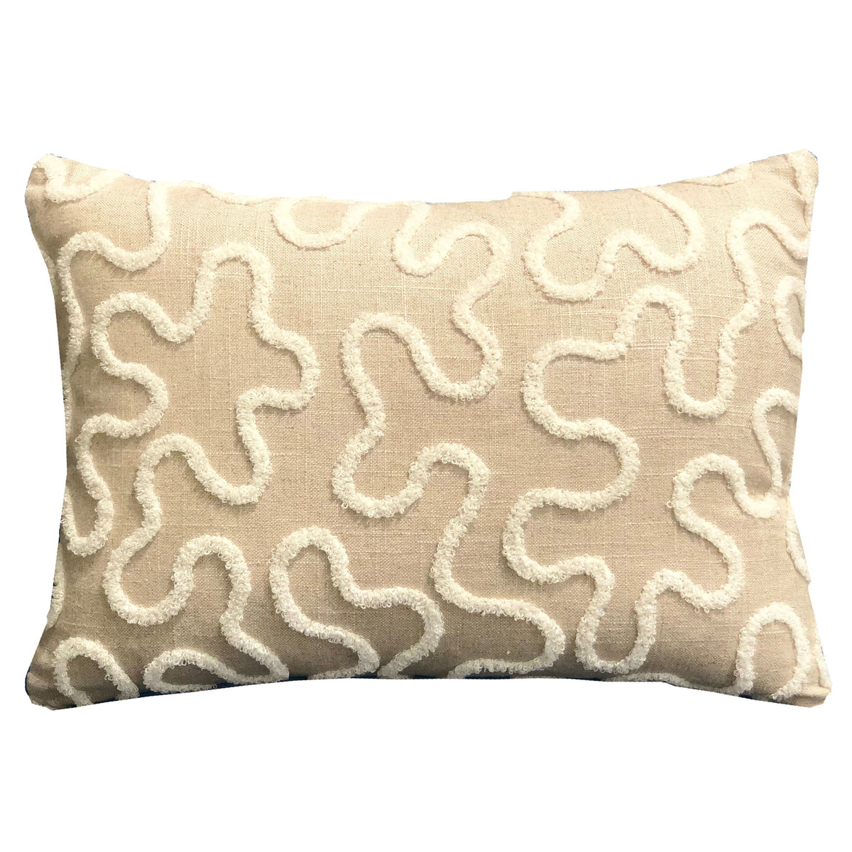 Plutus Chandra Taal Beige Geometric Luxury Throw Pillow Double Sided  20' X 30' Queen