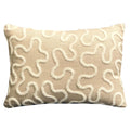Plutus Chandra Taal Beige Geometric Luxury Throw Pillow Double Sided  16' X 16'