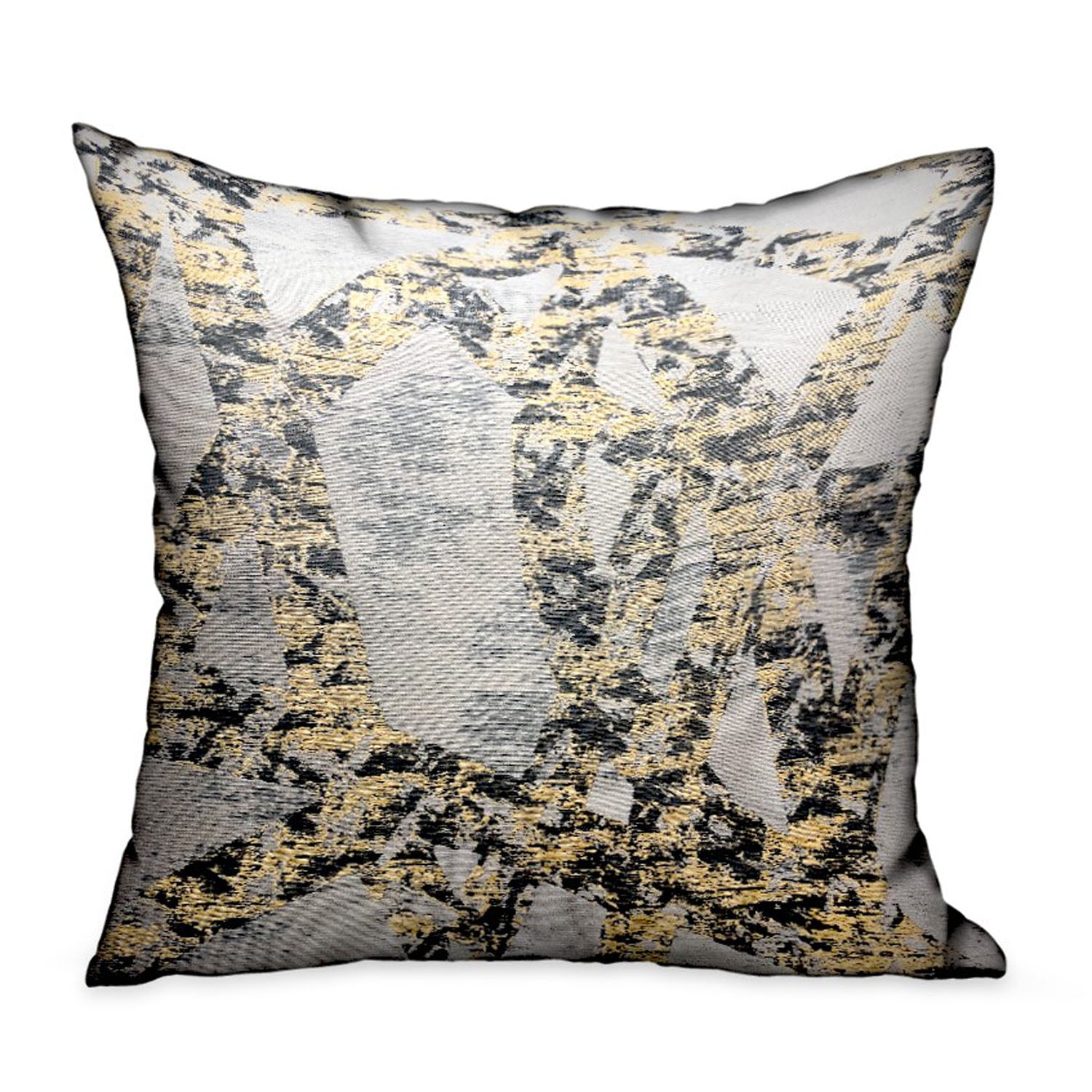 Plutus Craven Dust Gold, Gray Abstract Luxury Throw Pillow Double Sided  26' X 26'