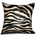 Plutus Black Zebra Black Animal Motif Luxury Throw Pillow Double Sided  20' X 20'