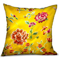 Plutus Heavenly Peonies Yellow Floral Luxury Throw Pillow Double Sided  18' X 18'
