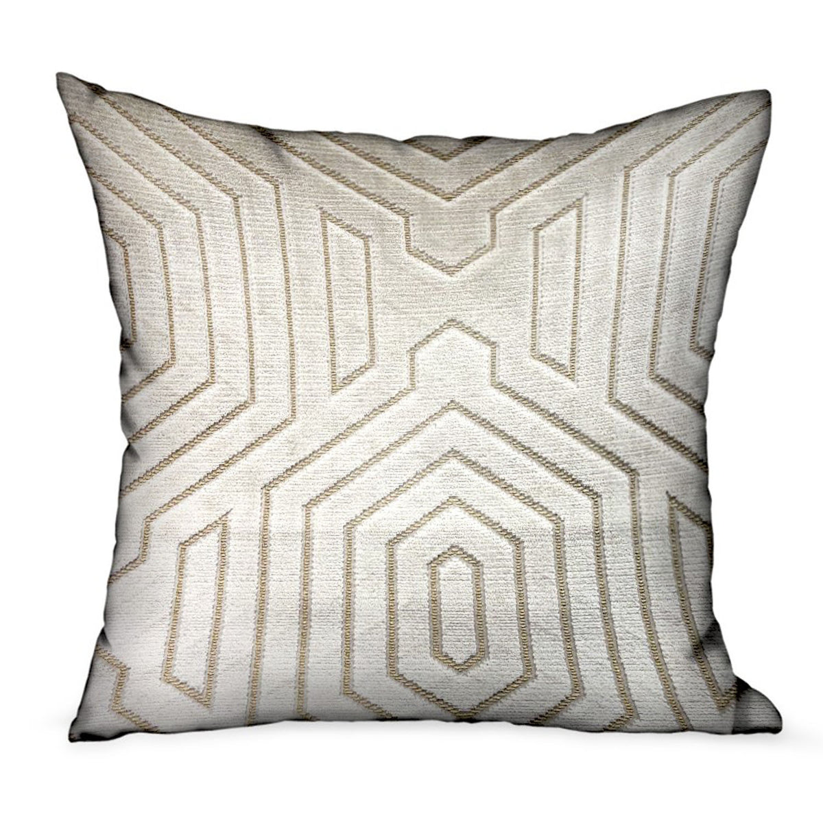 Plutus Pearly Velvet Gray Geometric Luxury Throw Pillow Double Sided  18' X 18'