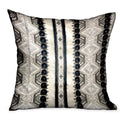 Plutus Scandanavian Stripe Black, White Geometric Luxury Throw Pillow Double Sided  22' X 22'