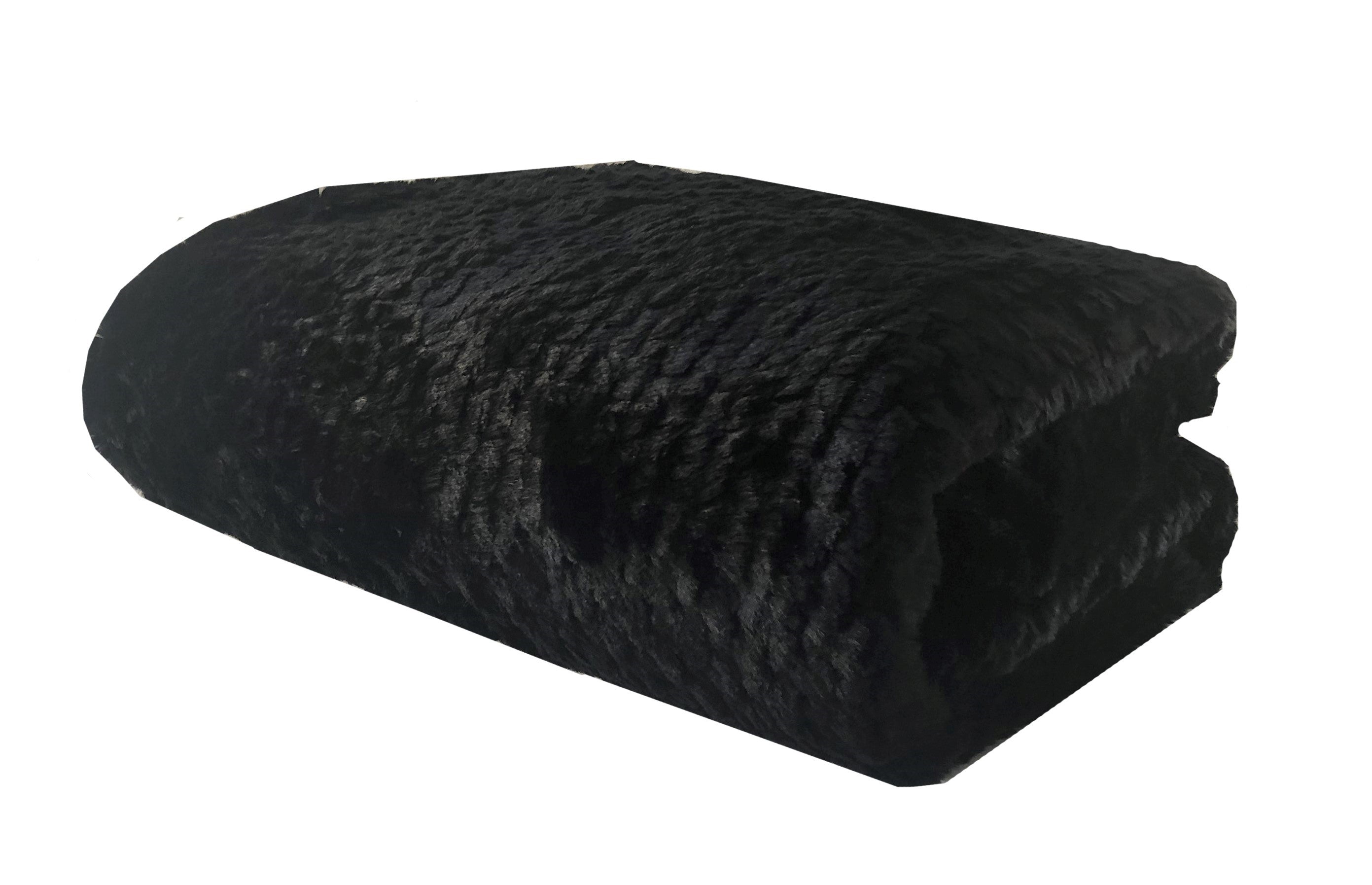 Plutus Black Mink Faux Fur Luxury Throw Throw 36W X 60L