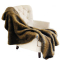 Plutus Brown And Grey Wild Grizzly Bear Faux Fur Luxury Throw Throw 60W X 90L