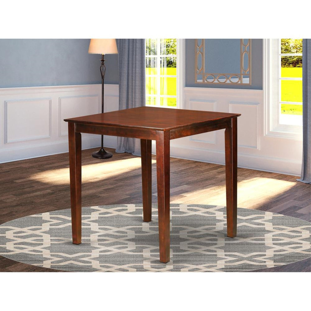 East West Furniture PBT-BRN-T Square Bar Height Counter Table for Small Spaces, 36-Inch, Dark Brown Finish