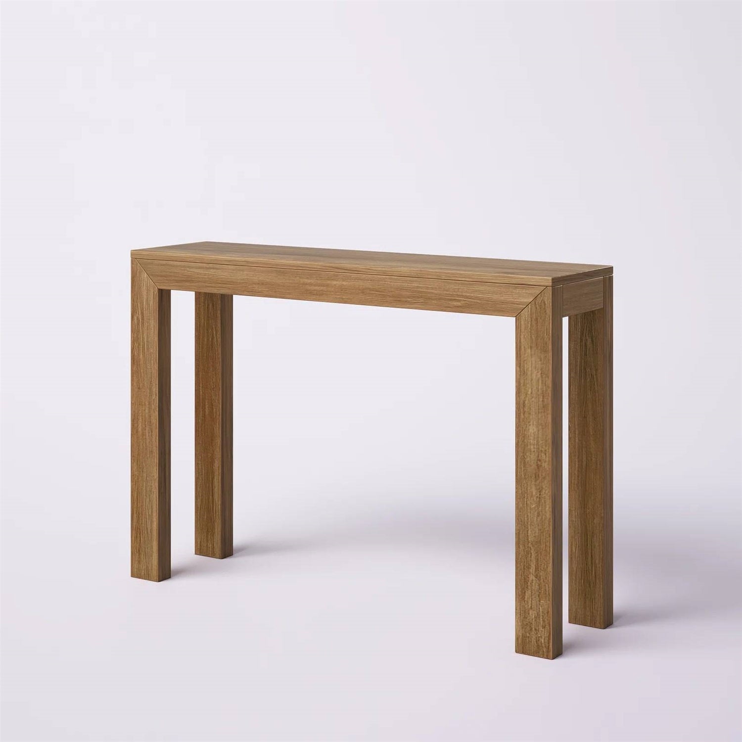 Solid Wood Modern Accent Console Table / Sofa Table in Medium Brown Pecan Finish
