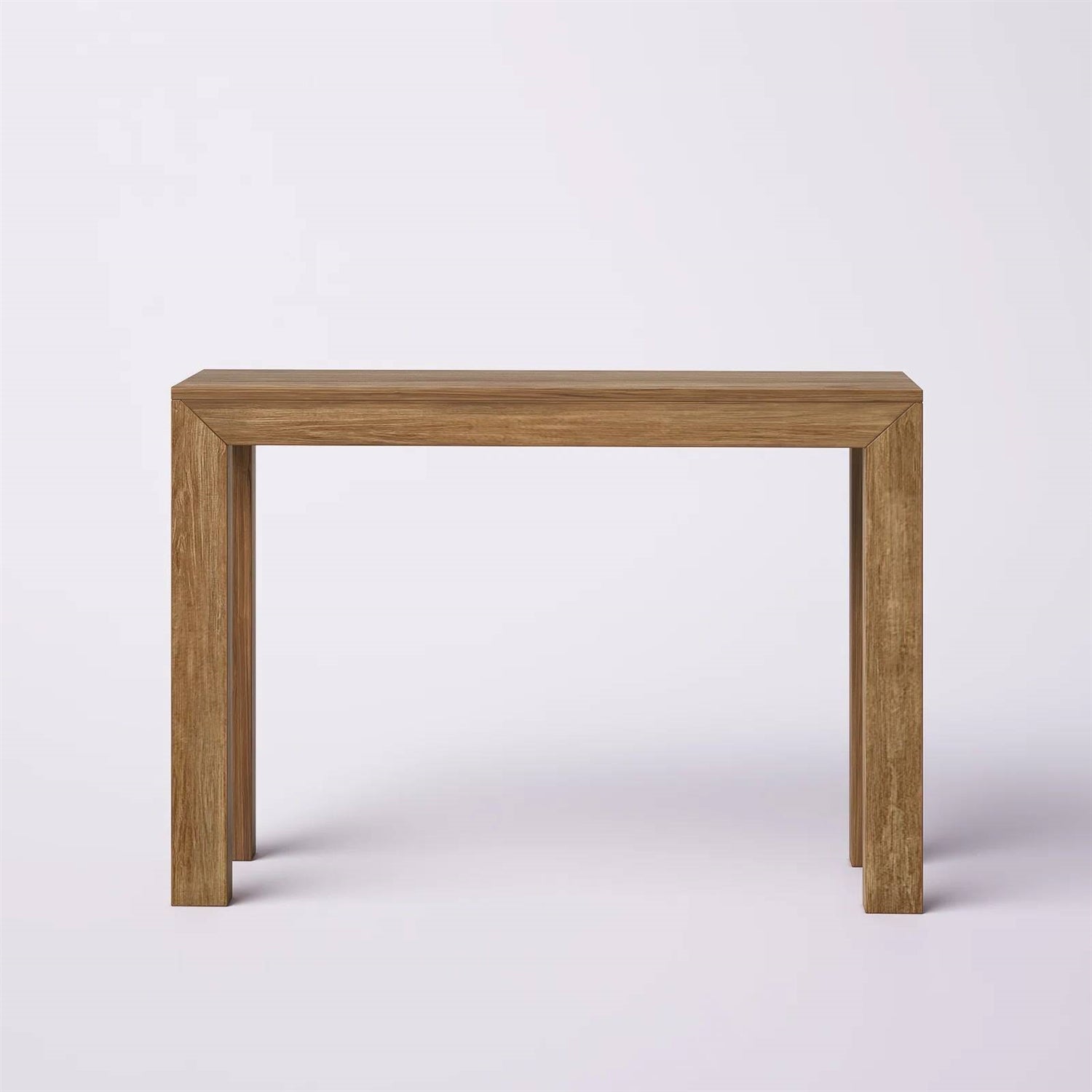 Solid Wood Modern Accent Console Table / Sofa Table in Medium Brown Pecan Finish