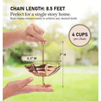 8.5 ft. Copper Umbrella Rain Chain Gutter Downspout with Brass Accessories