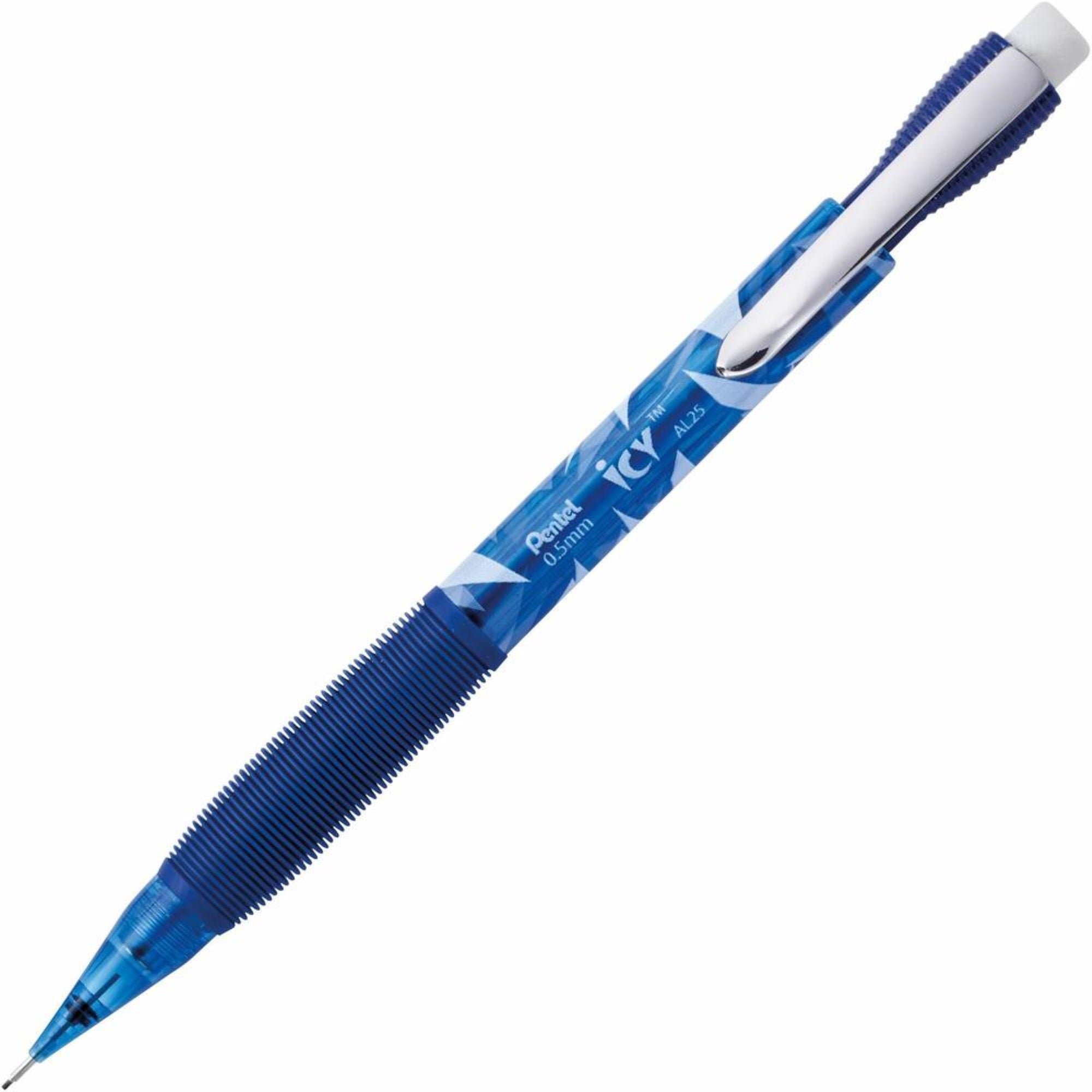 Pentel Icy Mechanical Pencil - #2 Lead - 0.5 Mm Lead Diameter - Refillable - Blue, Transparent Barrel - 1 Dozen