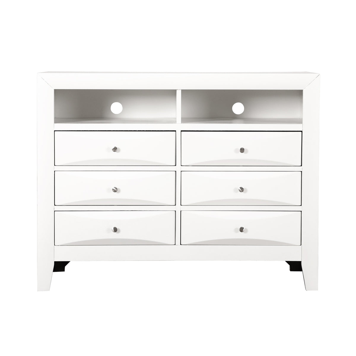 Marilla White 6Drawer Chest Of Drawers (47 In. L X 17 In. W X 37 In. H)
