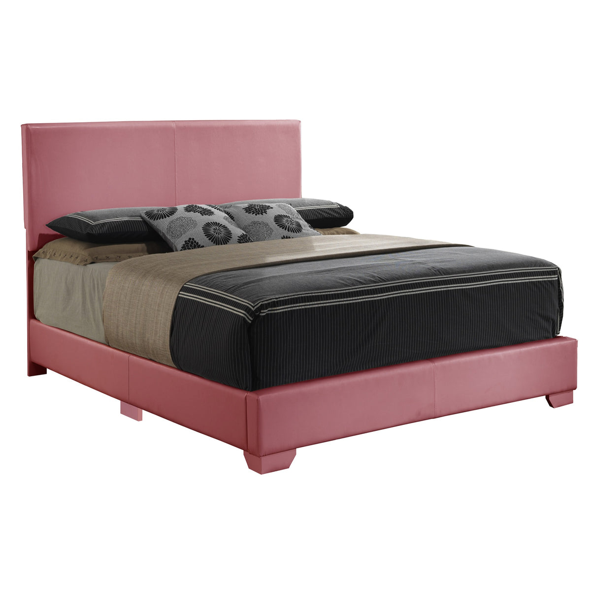 Aaron Pink Upholstered Full Panel Bed