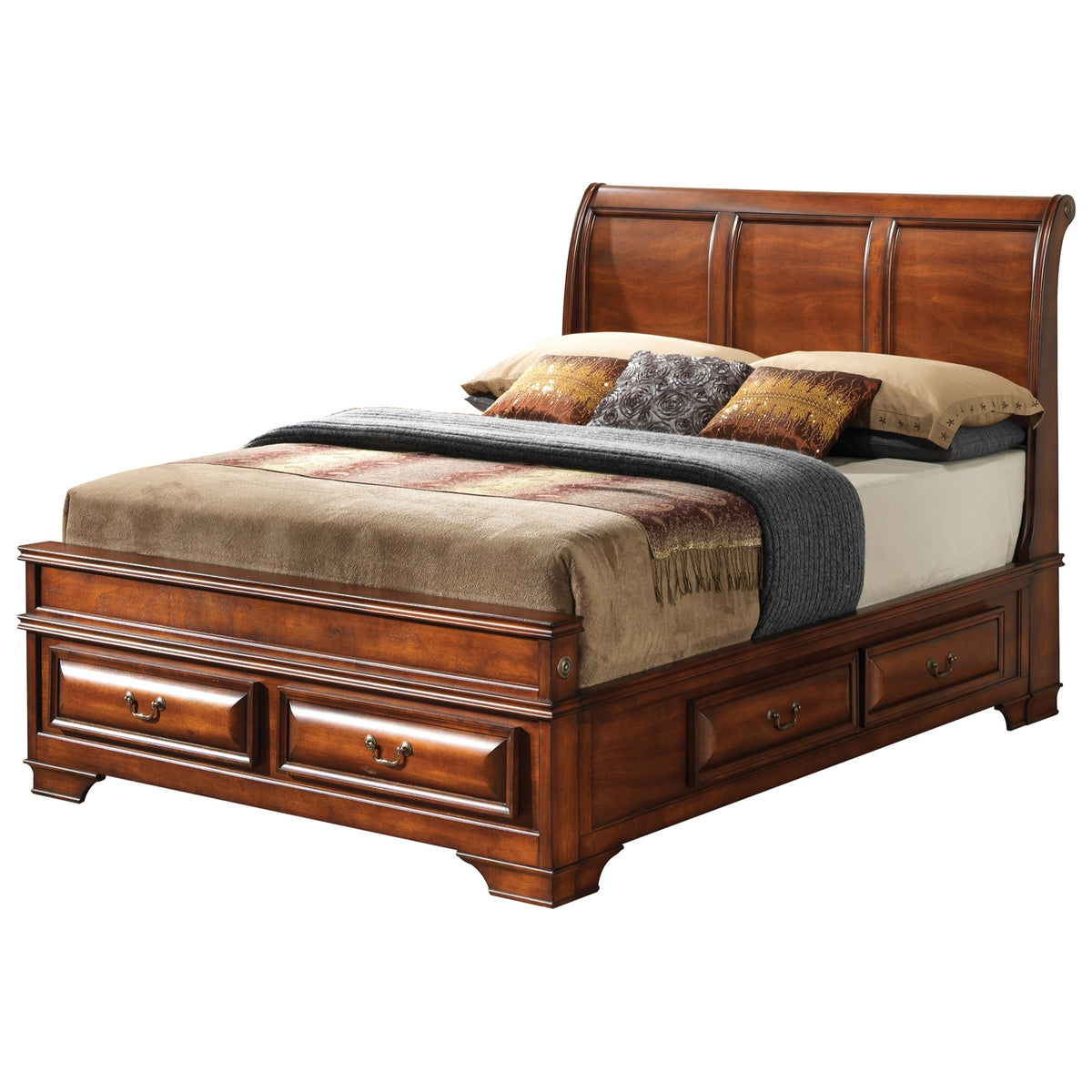 Lavita Oak King Panel Beds