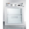 Single chamber compact blanket warmer with glass door, digital thermostat, and lock