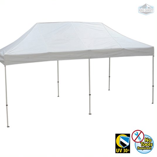 King Canopy Ttshal20Wh 10 X 20 Ft. White Frame Instant Pop Up Tuff Tent With White Cover