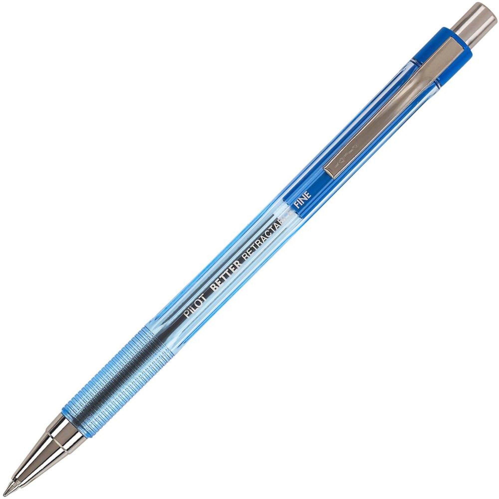 Pilot Better Retractable Ballpoint Pens - 0.7 Mm Pen Point Size - Refillable - Retractable - Blue - Translucent Barrel - 1 Dozen