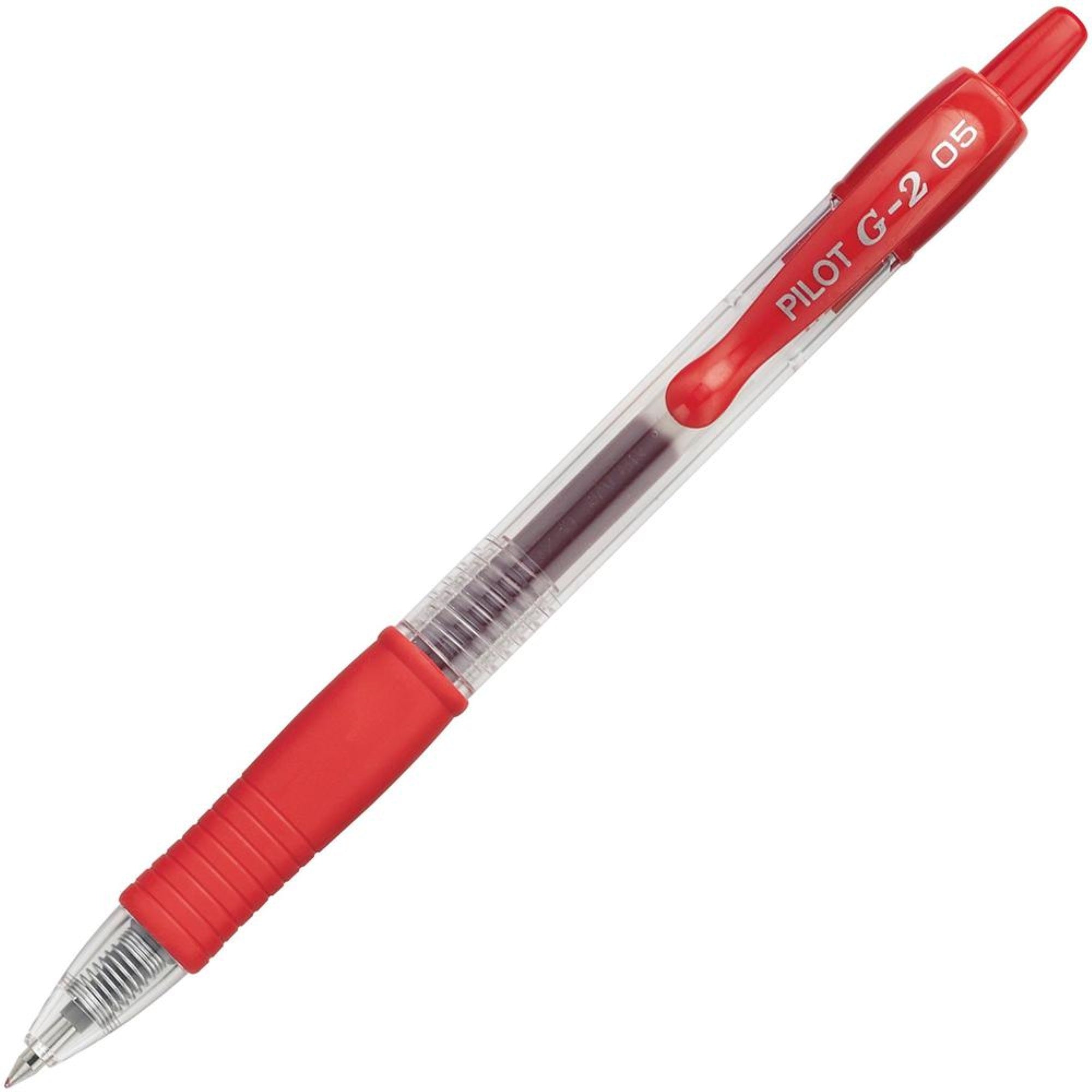 Pilot G2 Gel Ink Rolling Ball Pen - Extra Fine Pen Point - 0.5 Mm Pen Point Size - Refillable - Retractable - Red Gel-Based Ink
