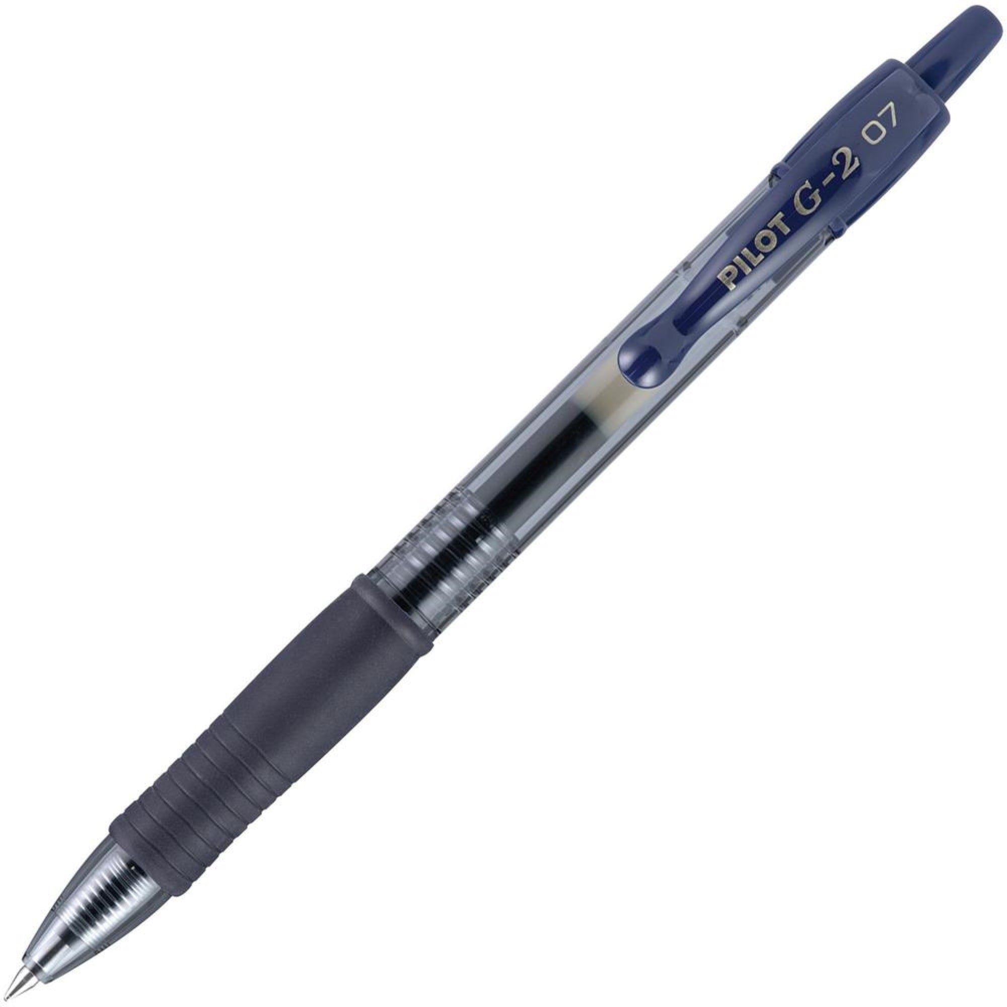 Pilot G2 Retractable Gel Ink Rollerball Pens - Fine Pen Point - 0.7 Mm Pen Point Size - Refillable - Retractable - Navy Blue Gel