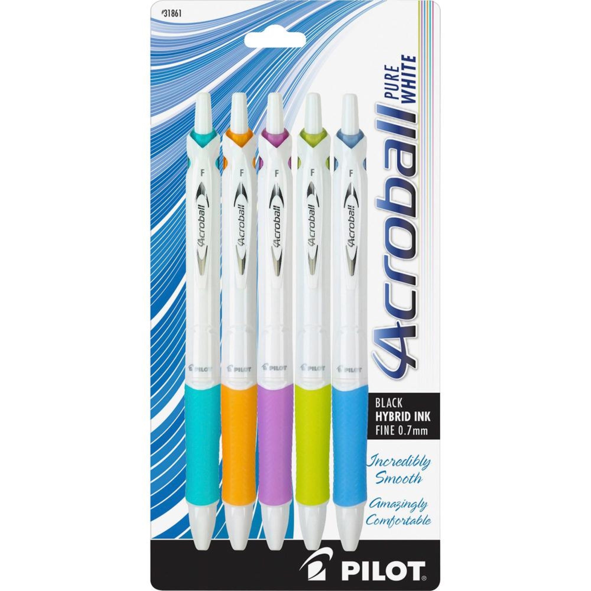 Pilot Acroball .7Mm Retractable Pens - Fine Pen Point - 0.7 Mm Pen Point Size - Refillable - Retractable - Black Advanced Ink In