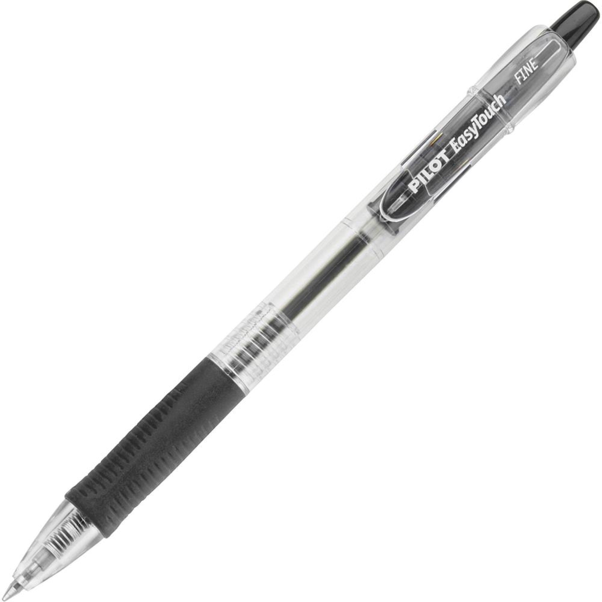 Pilot Easytouch Retractable Ballpoint Pens - Fine Pen Point - 0.7 Mm Pen Point Size - Refillable - Retractable - Black - Clear B