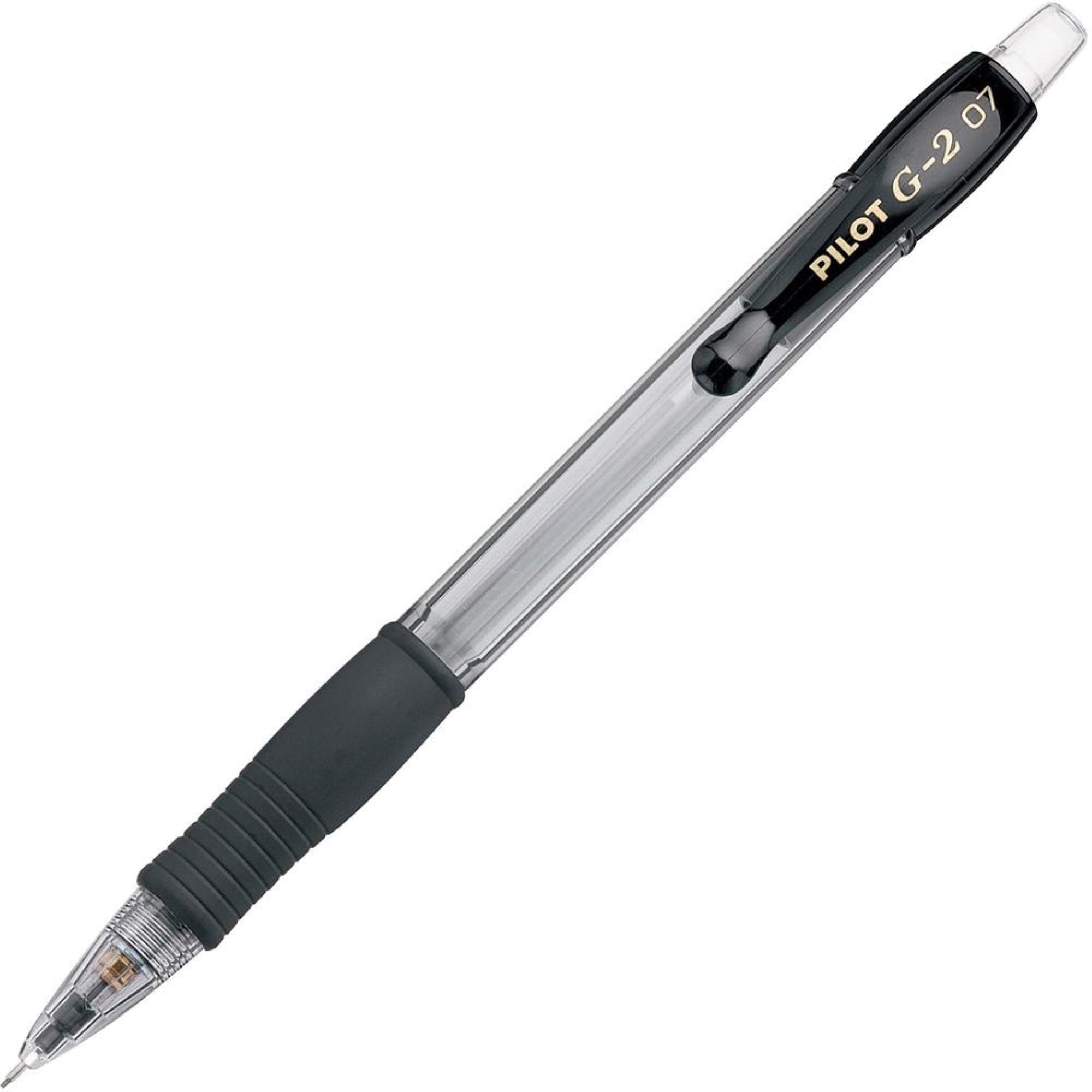 Pilot G2 Mechanical Pencils - 0.7 Mm Lead Diameter - Refillable - Clear, Black Barrel - 1 Dozen