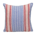 Parkland Collection Transitional Striped Blue Square 16 Inch  X 16 Inch  Pillow