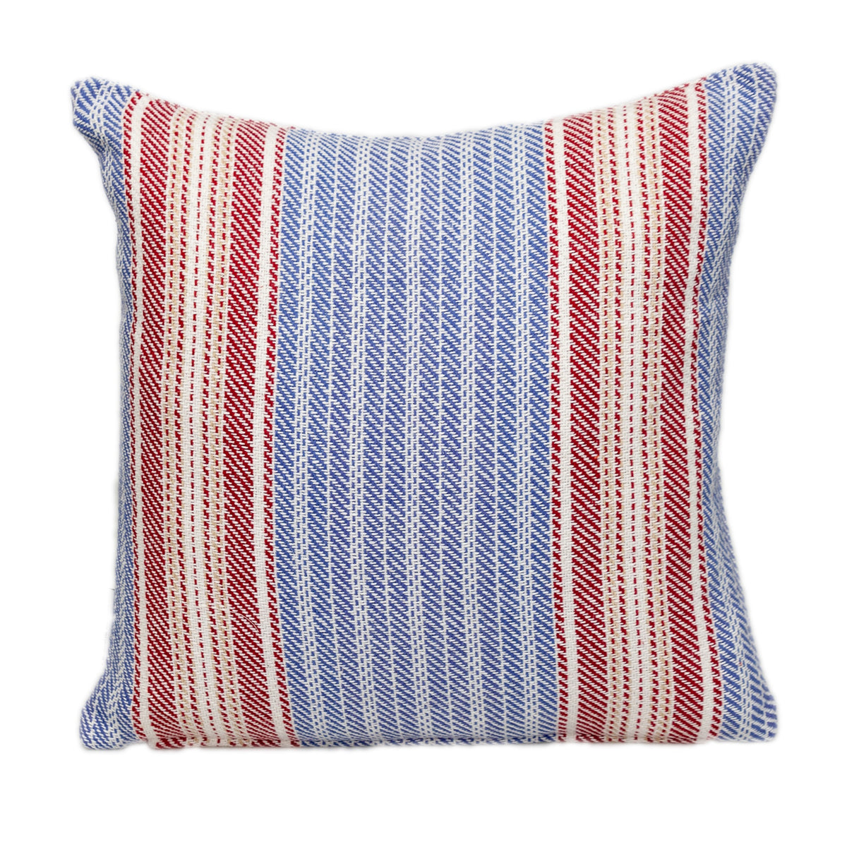 Parkland Collection Transitional Striped Blue Square 16 Inch  X 16 Inch  Pillow