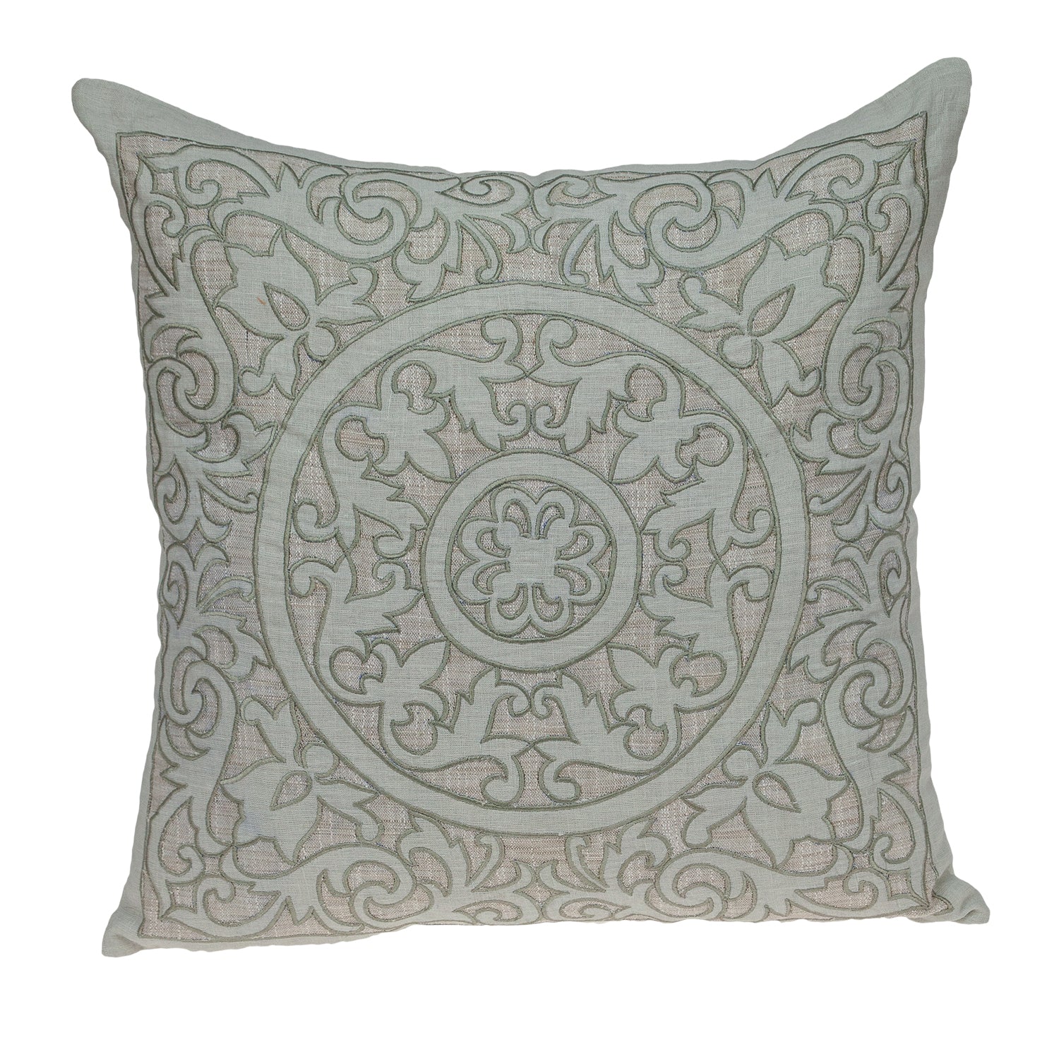 Parkland Collection Fluera Traditional Beige Pillow Cover With Poly Insert