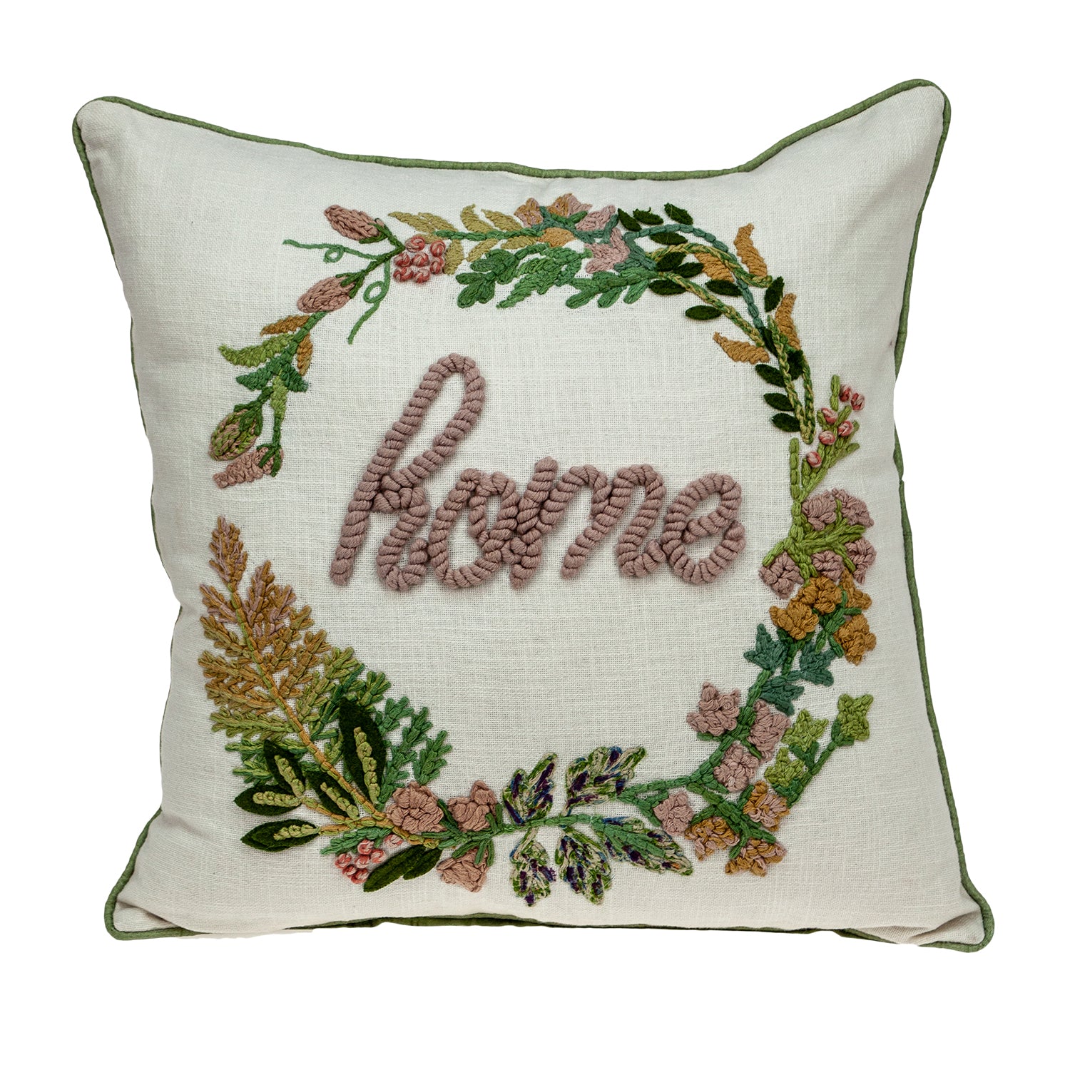 Parkland Collection Manor Accent Beige Pillow Cover With Poly Insert