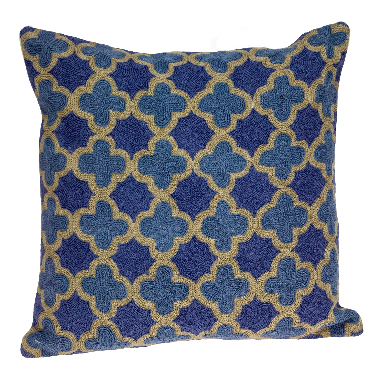 Parkland Collection Calix Accent Blue Pillow Cover With Poly Insert