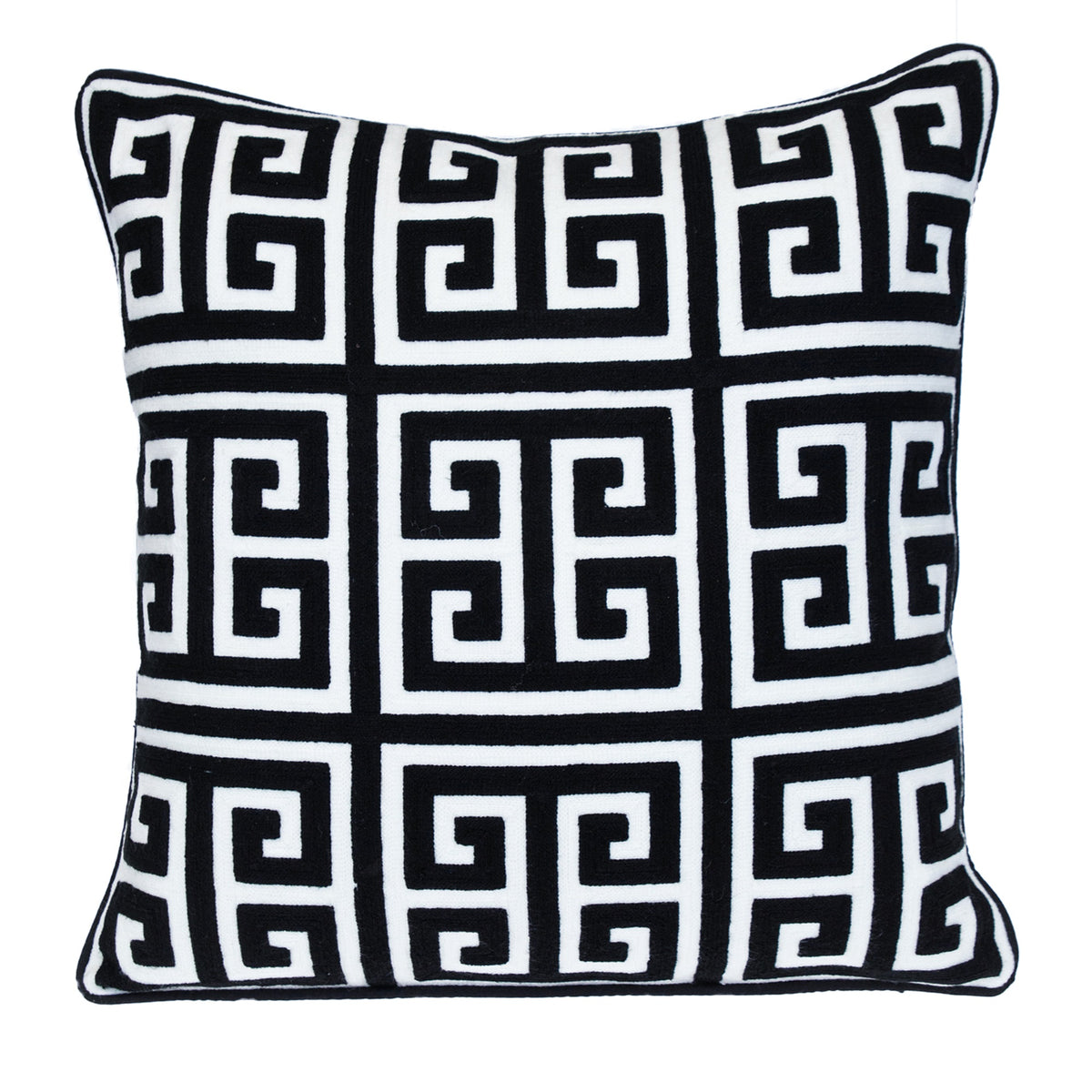 Parkland Collection Transitional Interlocking Black 20 Inch  X 20 Inch  Pillow