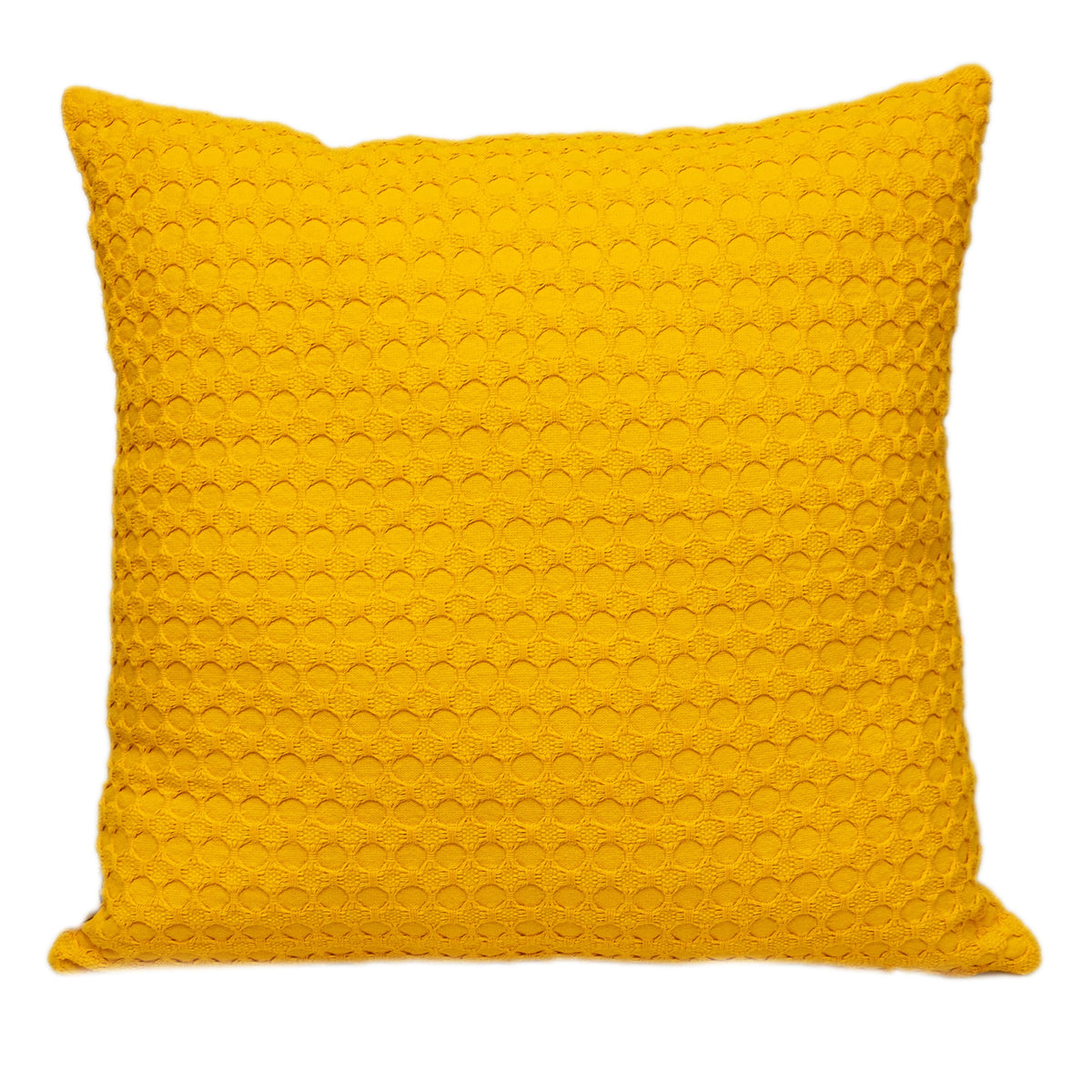 Parkland Collection Transitional Solid Yellow Square 20 Inch  X 20 Inch  Pillow